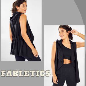 Fabletics Black Hooded Hannah Vest Size Small